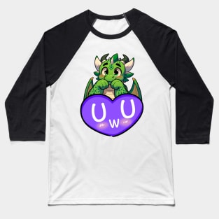 Blushing UwU Scalie Anthro Dragon Heart Baseball T-Shirt